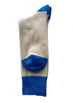 Rugger Heel and Toe Socks - Aqua and Mustard