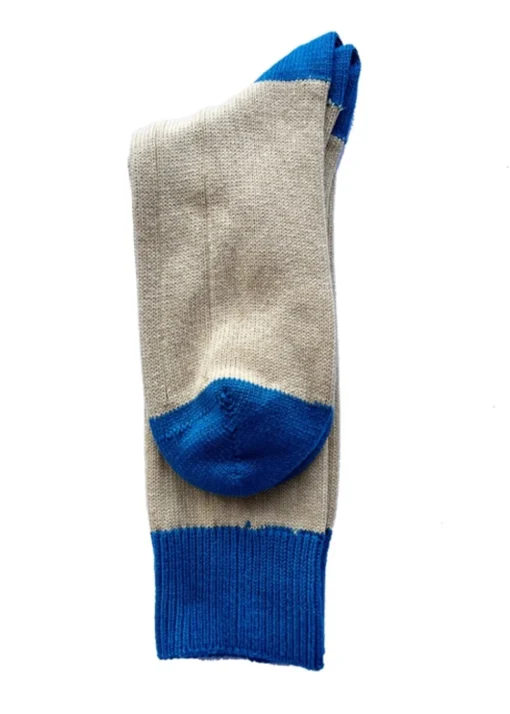 Rugger Heel and Toe Socks - Aqua and Mustard