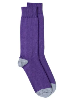 Rugger Heel and Toe Socks - Flannel and Grape