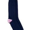 Rugger Heel and Toe Socks - Baby Pink and Navy