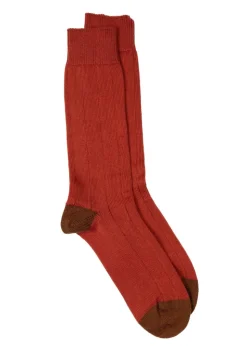Rugger Heel and Toe Socks - Mocha and Mulberry