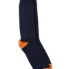 Rugger Heel and Toe Socks - Tiger and Navy