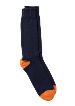 Rugger Heel and Toe Socks - Tiger and Navy