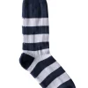 Rugger Stripe Socks - Navy and Lilac