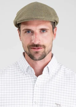 Rutherford Tweed Cap - Soft Moorland with Gold, Sky and Rust Check