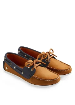 Salcombe Deck Shoes - Tan and Navy
