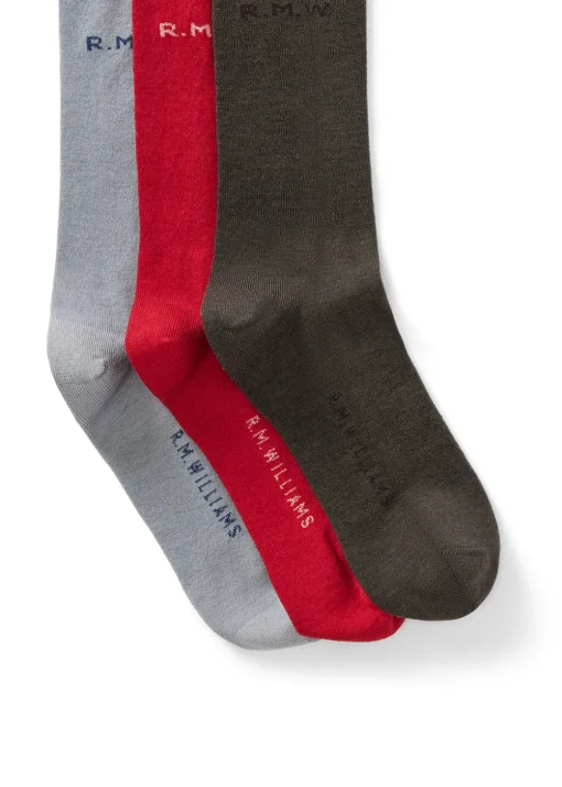 Script Socks 3 Pack - Red and Grey