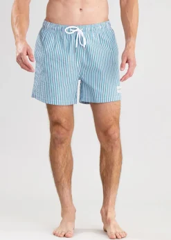 Seersucker Swim Shorts - Ocean Turquoise