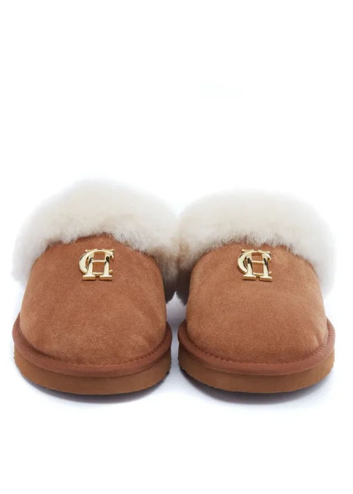 Shearling Slippers - Tan
