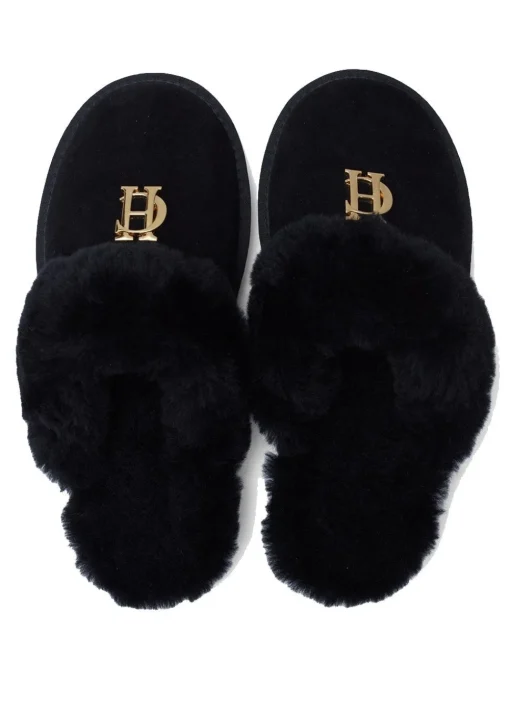Shearling Slippers - Black