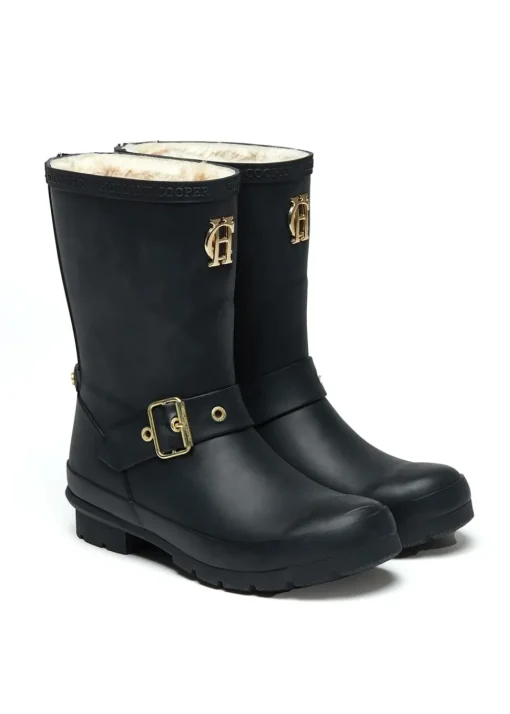 Sherpa Lined Chelsea Wellingtons - Matte Black