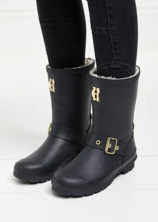 Sherpa Lined Chelsea Wellingtons - Matte Black