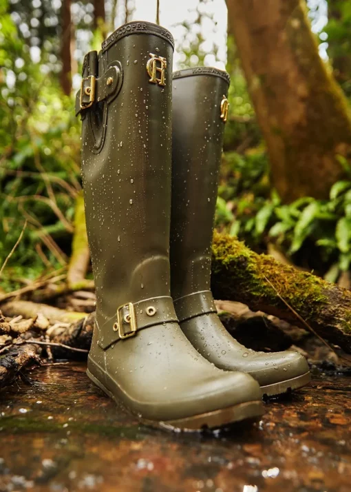 Sherpa Lined Regency Wellingtons - Matte Green