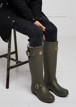 Sherpa Lined Regency Wellingtons - Matte Green