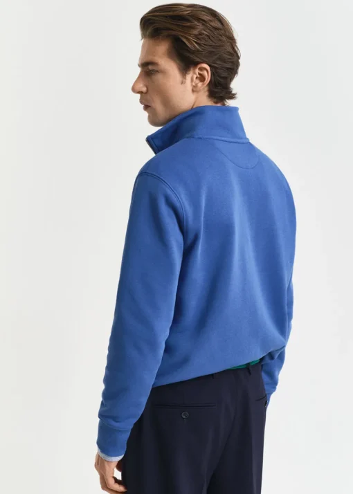 Shield Half Zip Sweatshirt - Rich Blue