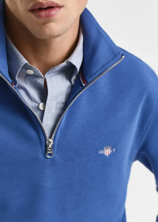Shield Half Zip Sweatshirt - Rich Blue