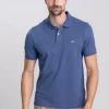 Shield Pique Polo - Dusty Navy