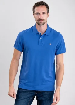 Shield Pique Polo - Rich Blue