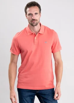 Shield Pique Polo - Sunset Pink