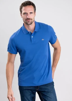 Shield Pique Polo - Rich Blue