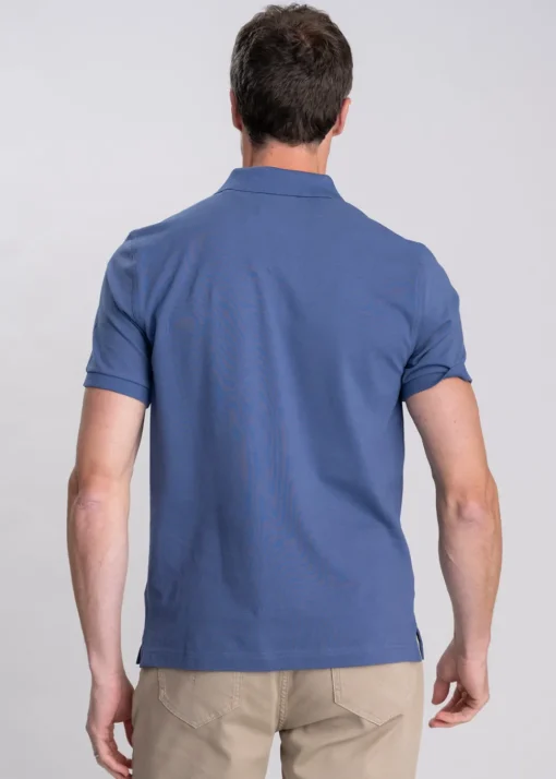 Shield Pique Polo - Dusty Navy