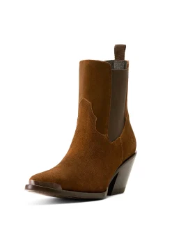 Shiloh Bootie Boots - Dark Ginger Suede