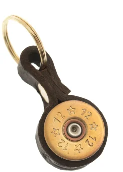 Shotgun Cartridge Keyring - Dark Brown