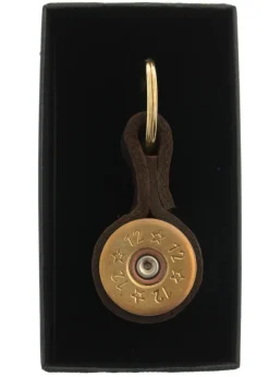 Shotgun Cartridge Keyring - Dark Brown