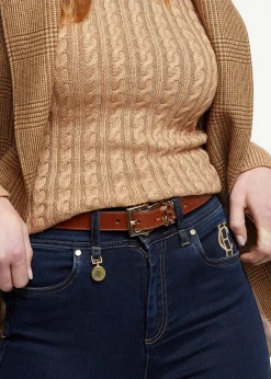 Slim Logo Belt - Tan
