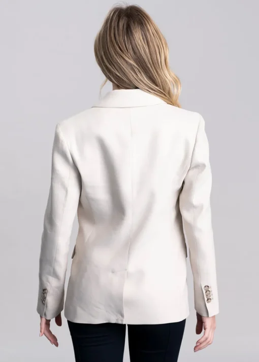 Slim Stretch Linen Blazer - Soft Oat