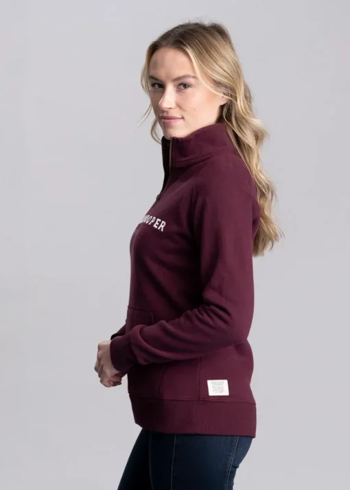 Sporting Heritage Zip Henley - Merlot