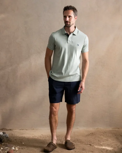 St Ives Jersey Polo Shirt - Aqua Grey