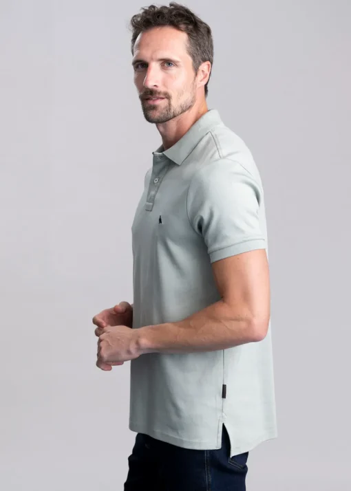St Ives Jersey Polo Shirt - Aqua Grey