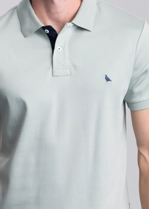 St Ives Jersey Polo Shirt - Aqua Grey