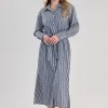 Striped Poplin Shirt Dress - Classic Blue