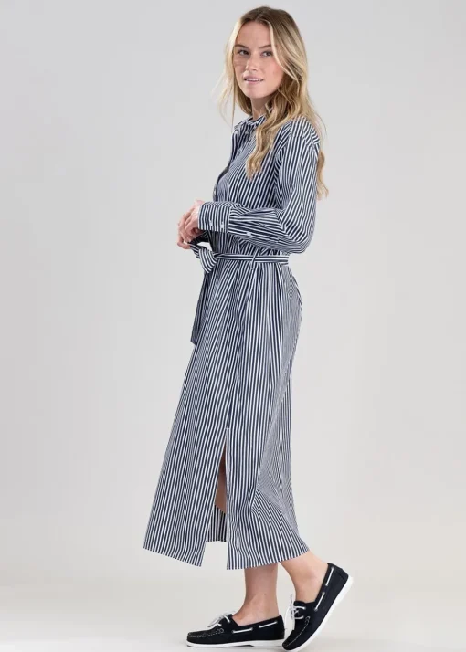 Striped Poplin Shirt Dress - Classic Blue