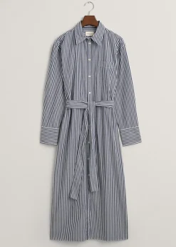 Striped Poplin Shirt Dress - Classic Blue