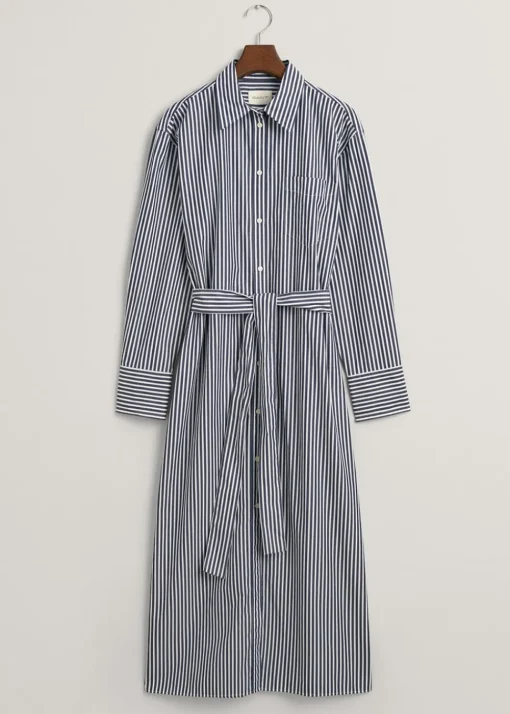 Striped Poplin Shirt Dress - Classic Blue