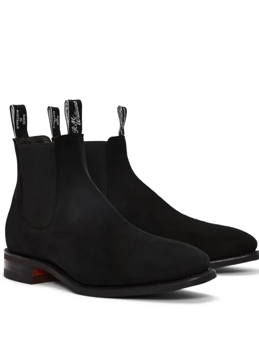 Suede Comfort Craftsman Boots - Black