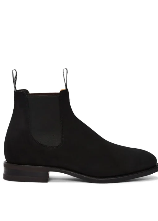 Suede Comfort Craftsman Boots - Black