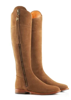 Suede Regina Boots - Tan
