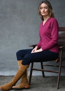 Suede Regina Boots - Tan