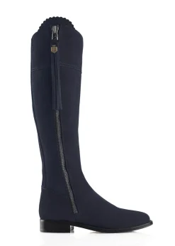 Suede Regina Boots - Navy