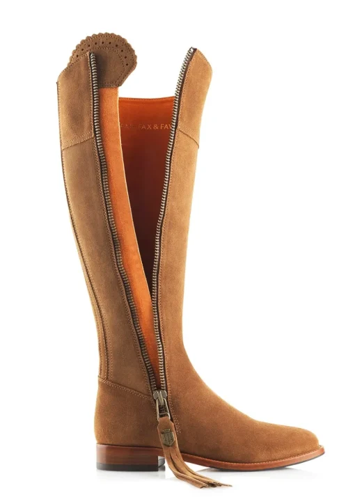 Suede Regina Boots - Tan