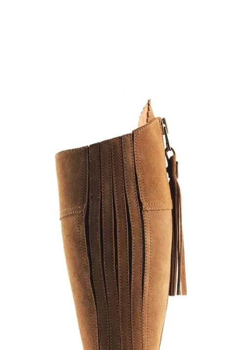 Suede Regina Boots - Tan