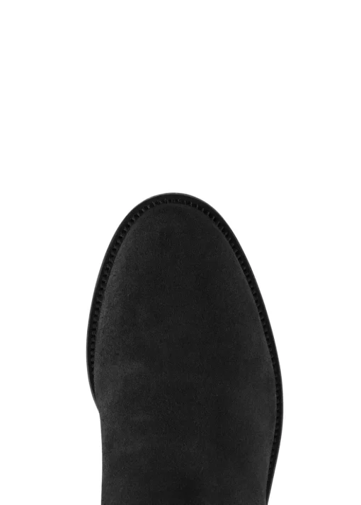 Suede Regina Heeled Boots - Black