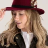 Suffolk Fedora Bronze Side Feather - Maroon