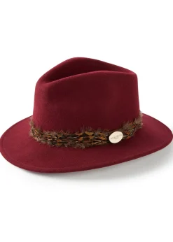 Suffolk Fedora Bronze Wrap - Maroon