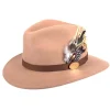 Suffolk Fedora Fawn Side Feather - Camel