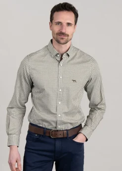 Superfine Gunn Check Oxford Shirt - Loden